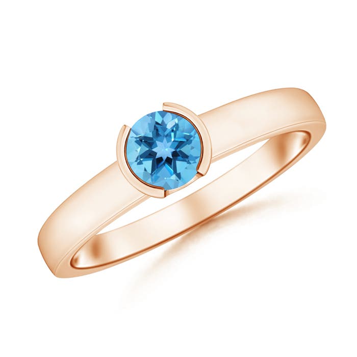 AA - Swiss Blue Topaz / 0.6 CT / 14 KT Rose Gold