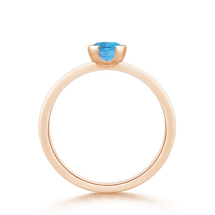 AA - Swiss Blue Topaz / 0.6 CT / 14 KT Rose Gold