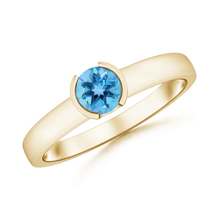 AA - Swiss Blue Topaz / 0.6 CT / 14 KT Yellow Gold