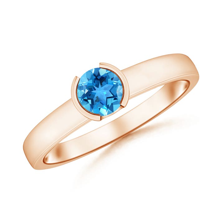 AAA - Swiss Blue Topaz / 0.6 CT / 14 KT Rose Gold