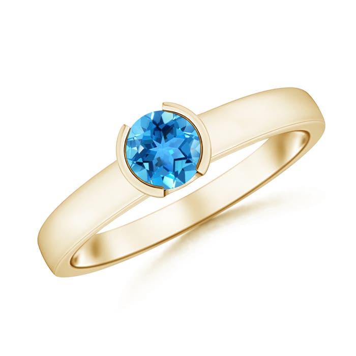 AAA - Swiss Blue Topaz / 0.6 CT / 14 KT Yellow Gold