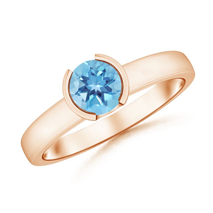 A - Swiss Blue Topaz / 0.95 CT / 14 KT Rose Gold