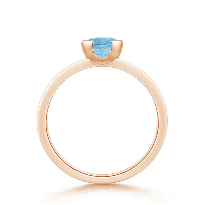 A - Swiss Blue Topaz / 0.95 CT / 14 KT Rose Gold