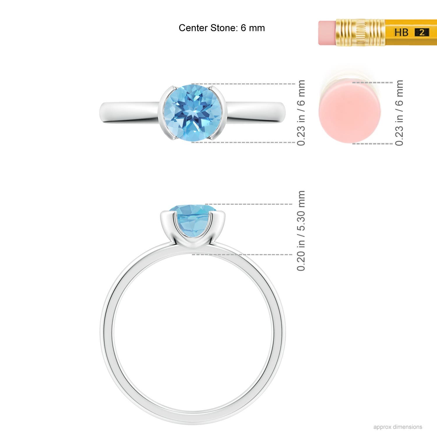 A - Swiss Blue Topaz / 0.95 CT / 14 KT White Gold