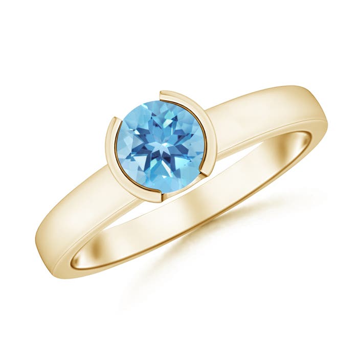 A - Swiss Blue Topaz / 0.95 CT / 14 KT Yellow Gold