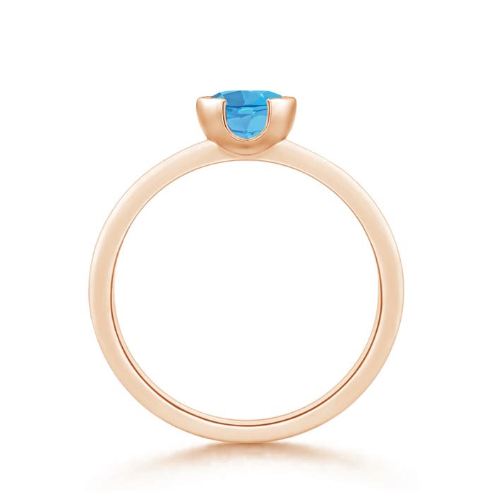 AA - Swiss Blue Topaz / 0.95 CT / 14 KT Rose Gold