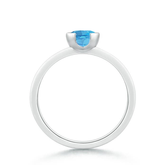 AA - Swiss Blue Topaz / 0.95 CT / 14 KT White Gold