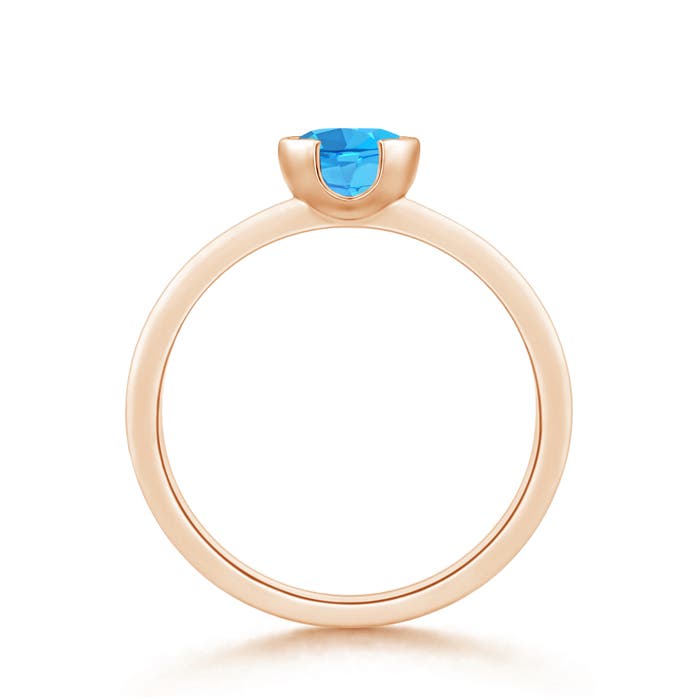 AAA - Swiss Blue Topaz / 0.95 CT / 14 KT Rose Gold