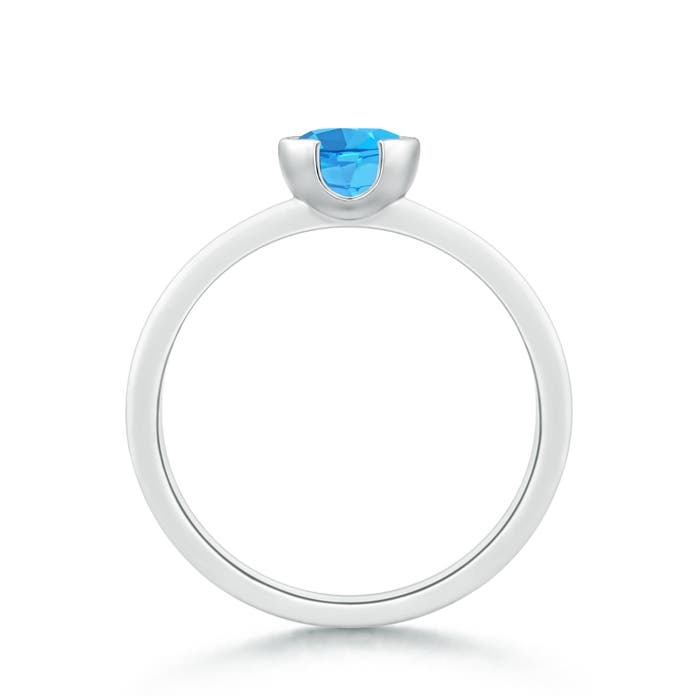 AAA - Swiss Blue Topaz / 0.95 CT / 14 KT White Gold