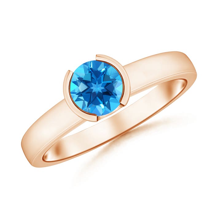 AAAA - Swiss Blue Topaz / 0.95 CT / 14 KT Rose Gold