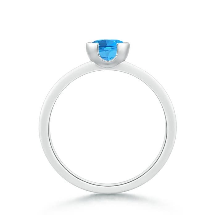 AAAA - Swiss Blue Topaz / 0.95 CT / 14 KT White Gold