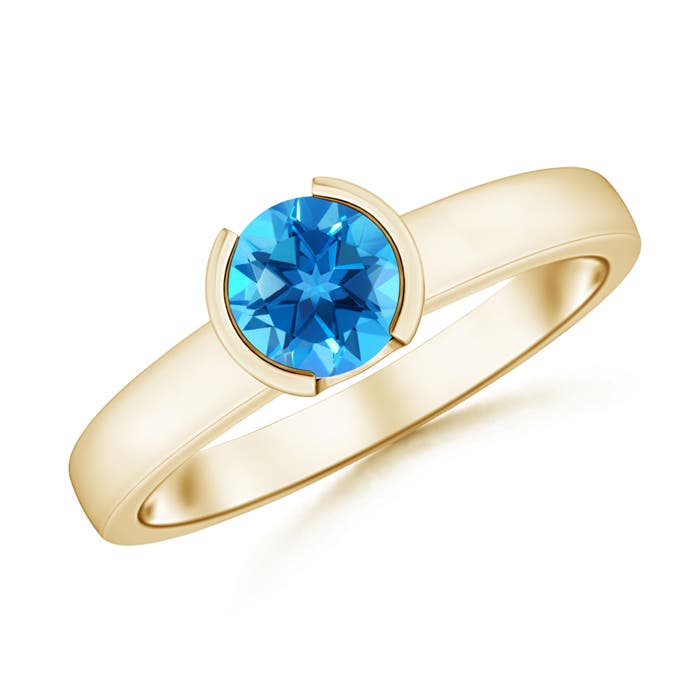 AAAA - Swiss Blue Topaz / 0.95 CT / 14 KT Yellow Gold