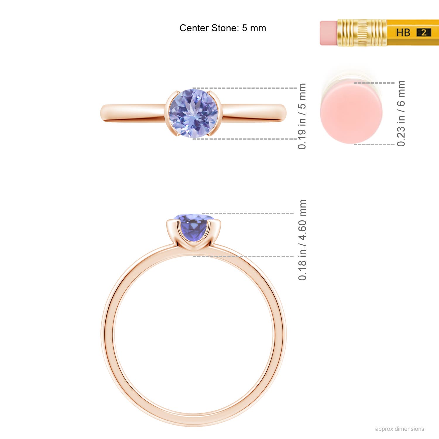 AA - Tanzanite / 0.5 CT / 14 KT Rose Gold