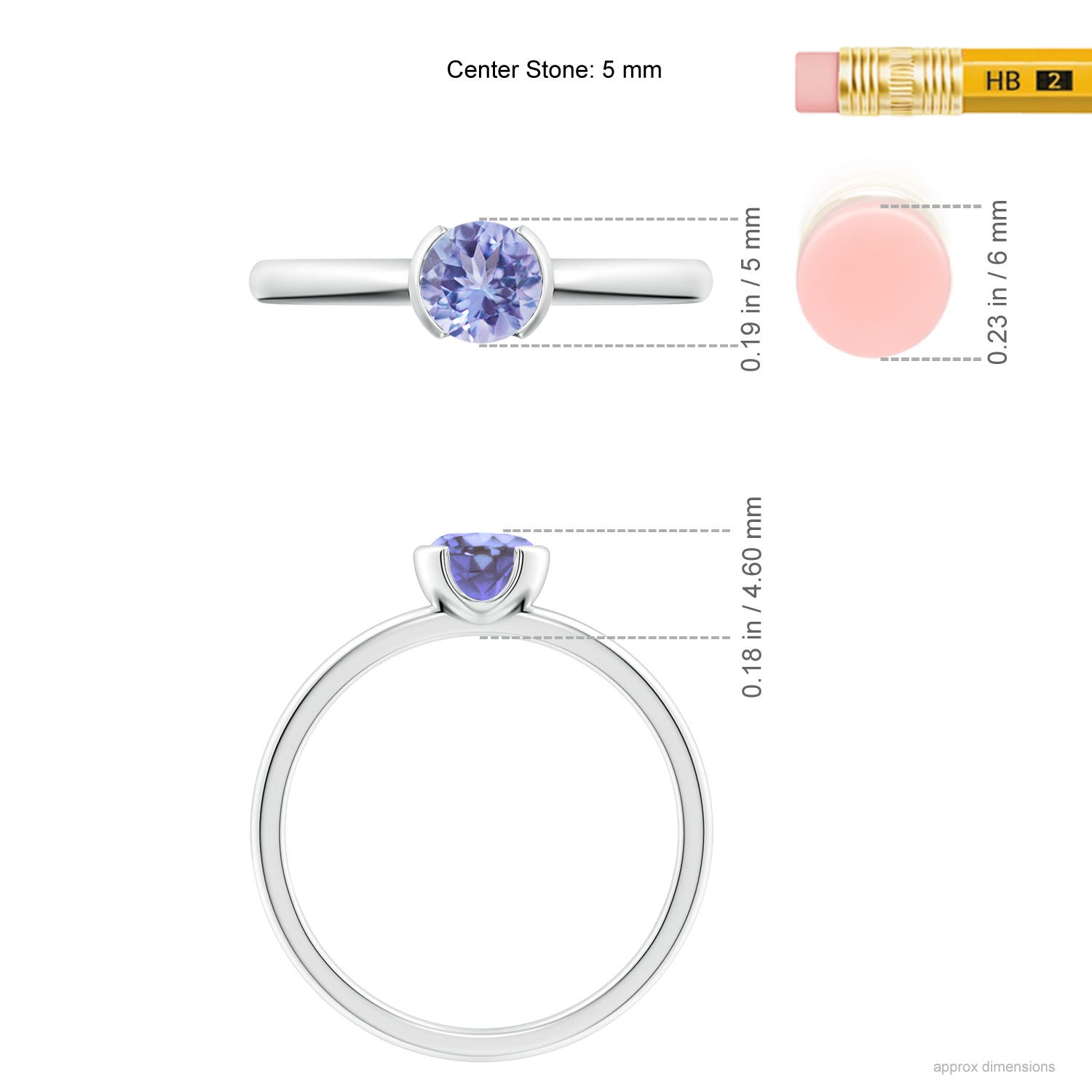 AA - Tanzanite / 0.5 CT / 14 KT White Gold