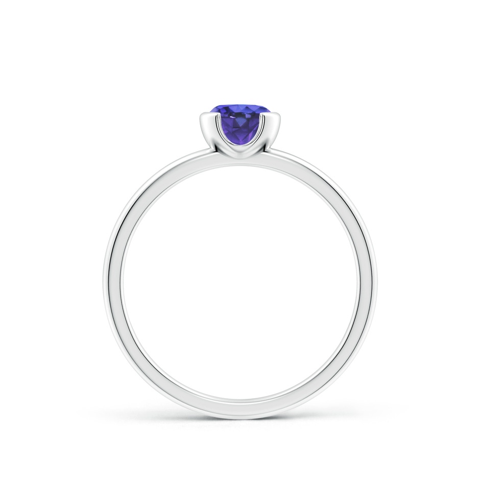 5mm AAA Semi Bezel-Set Tanzanite Solitaire Engagement Ring in White Gold product image