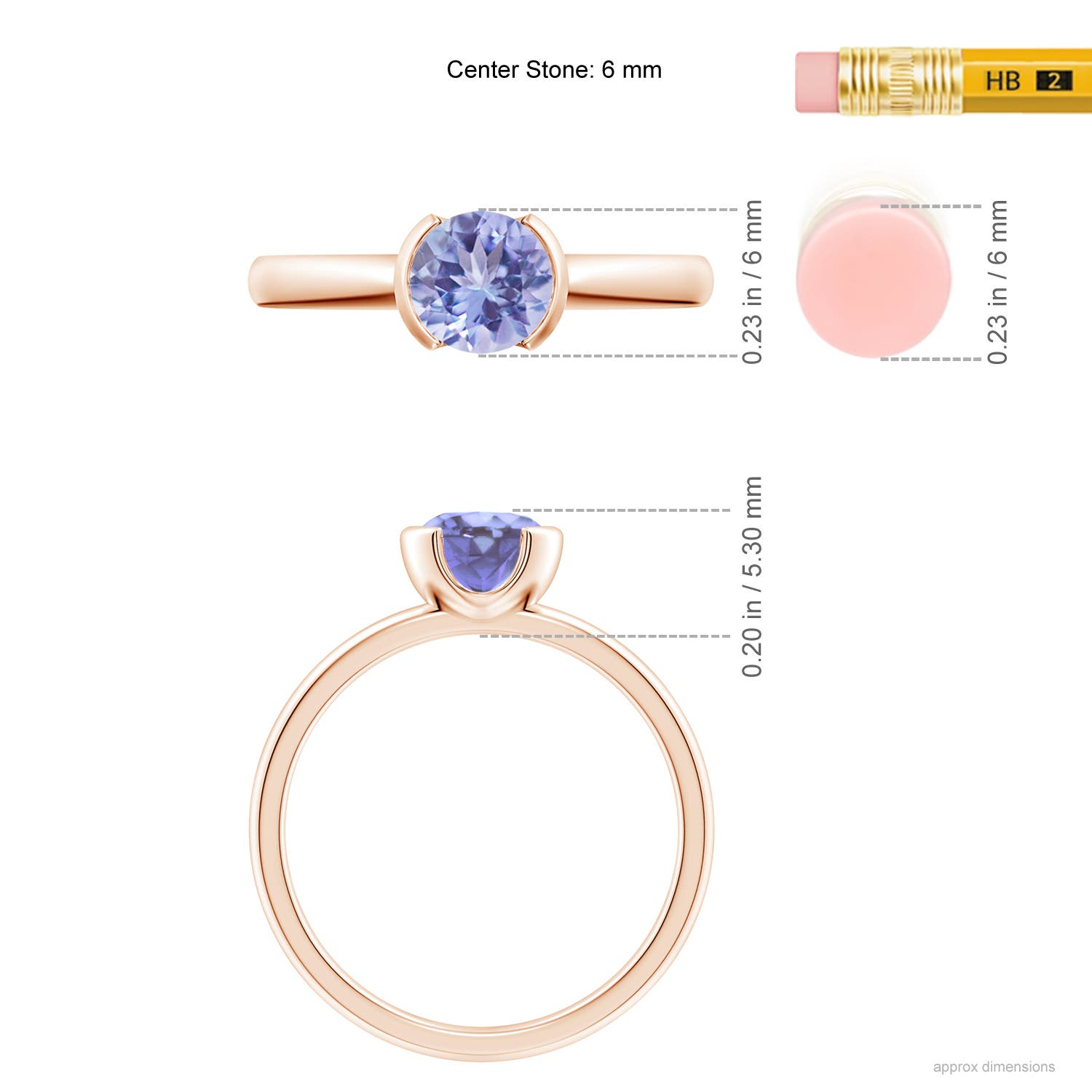 A - Tanzanite / 0.9 CT / 14 KT Rose Gold