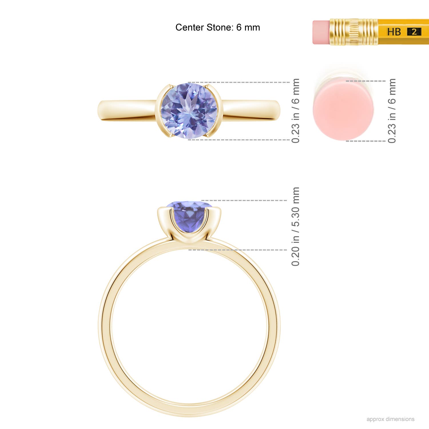 A - Tanzanite / 0.9 CT / 14 KT Yellow Gold