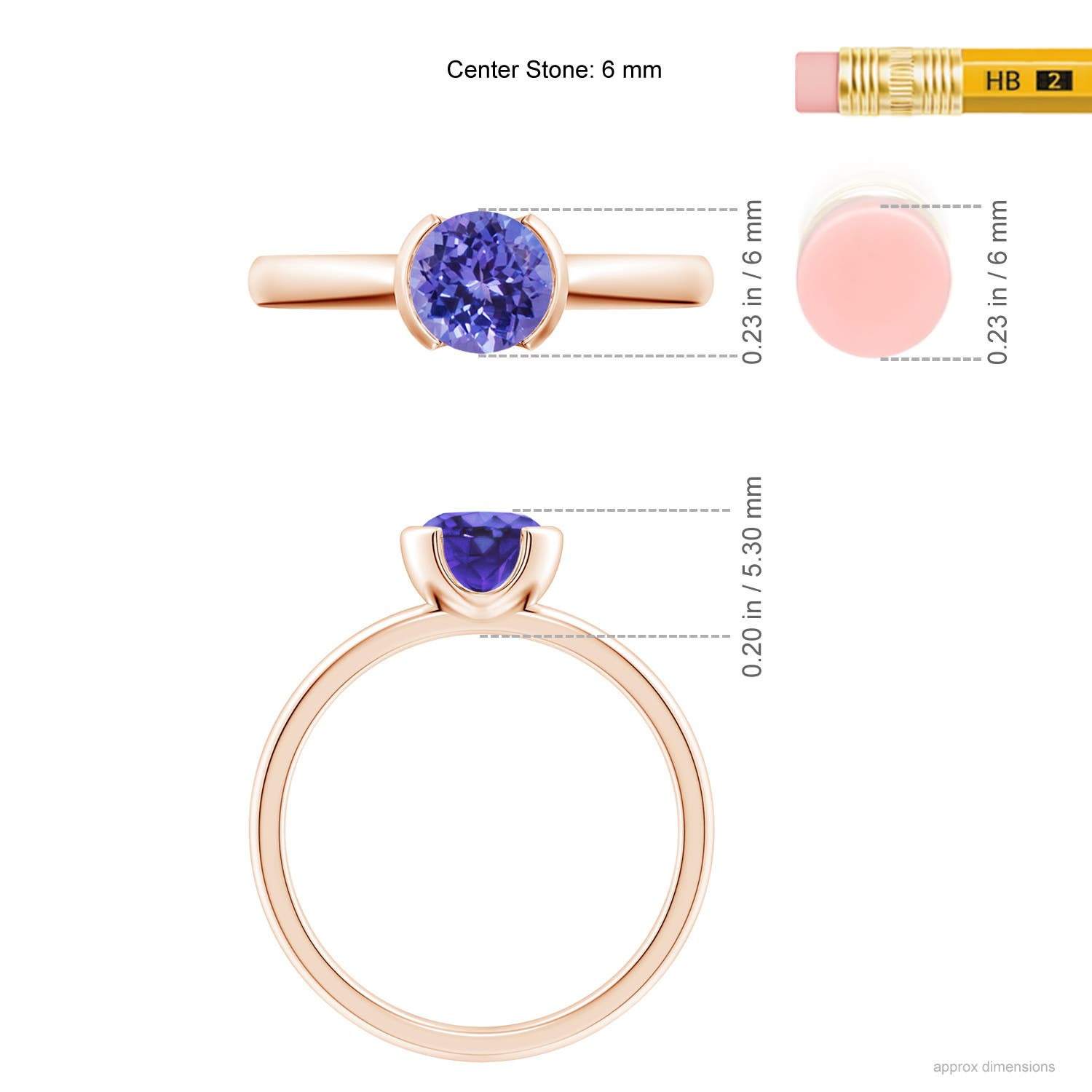 AA - Tanzanite / 0.9 CT / 14 KT Rose Gold