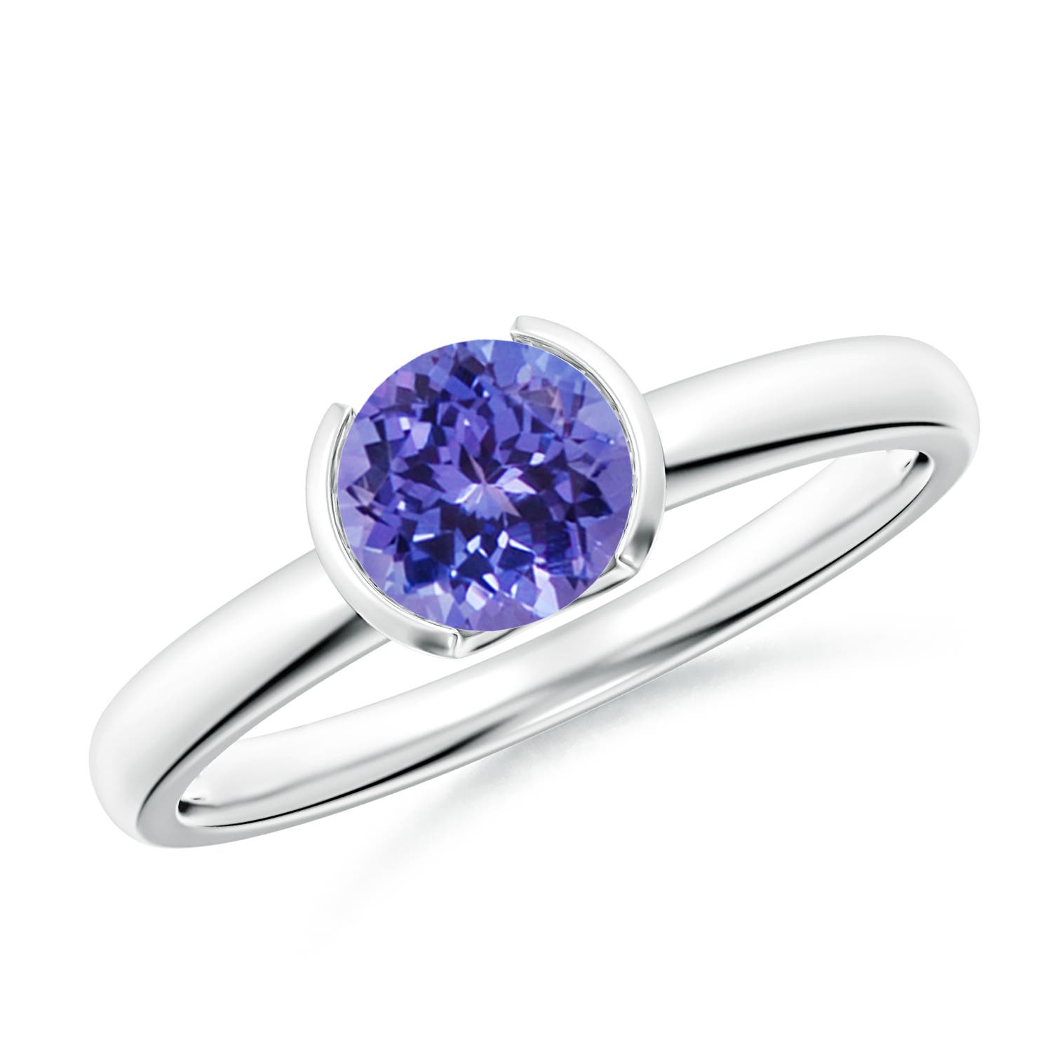 AA - Tanzanite / 0.9 CT / 14 KT White Gold