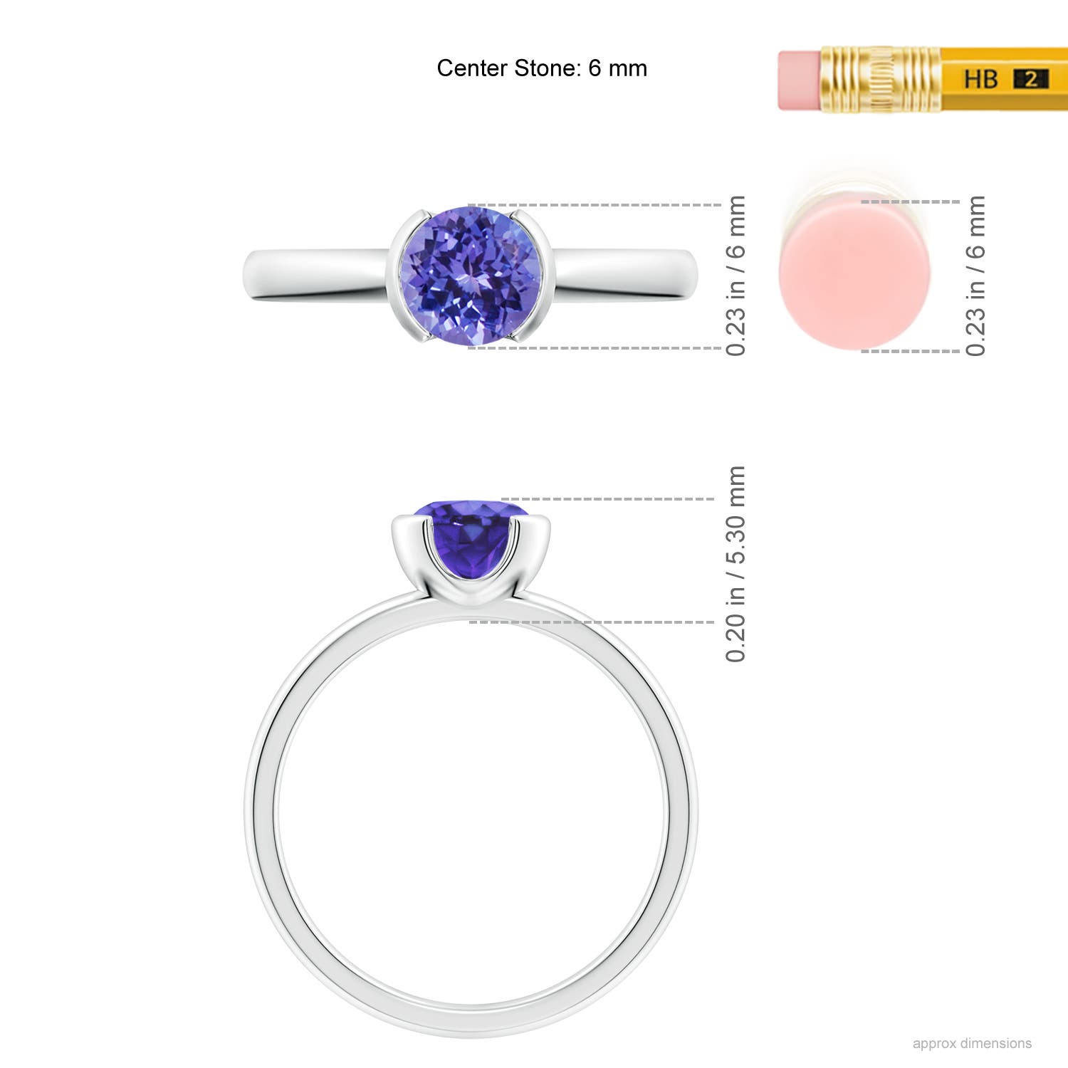 AA - Tanzanite / 0.9 CT / 14 KT White Gold