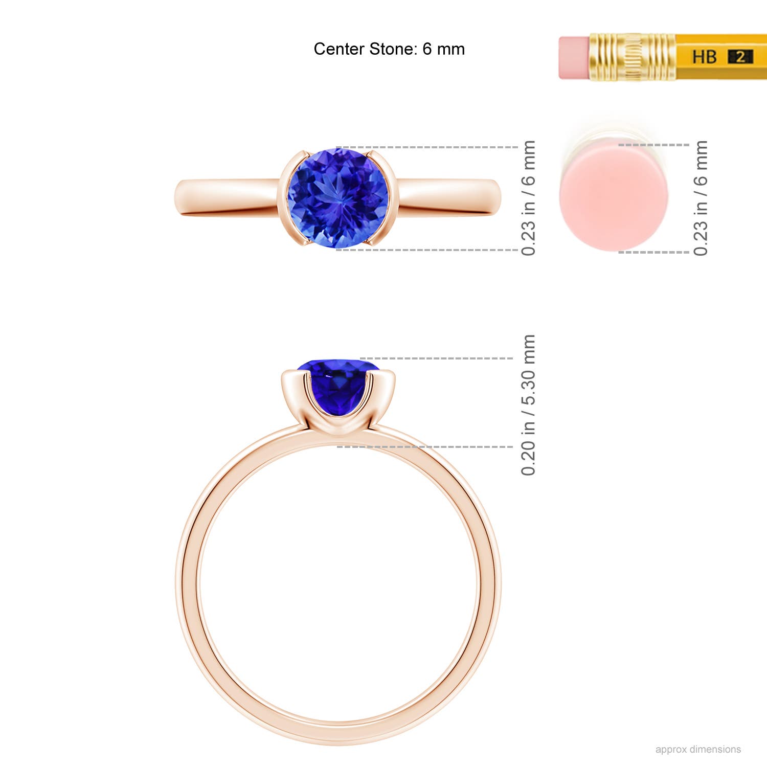 AAA - Tanzanite / 0.9 CT / 14 KT Rose Gold