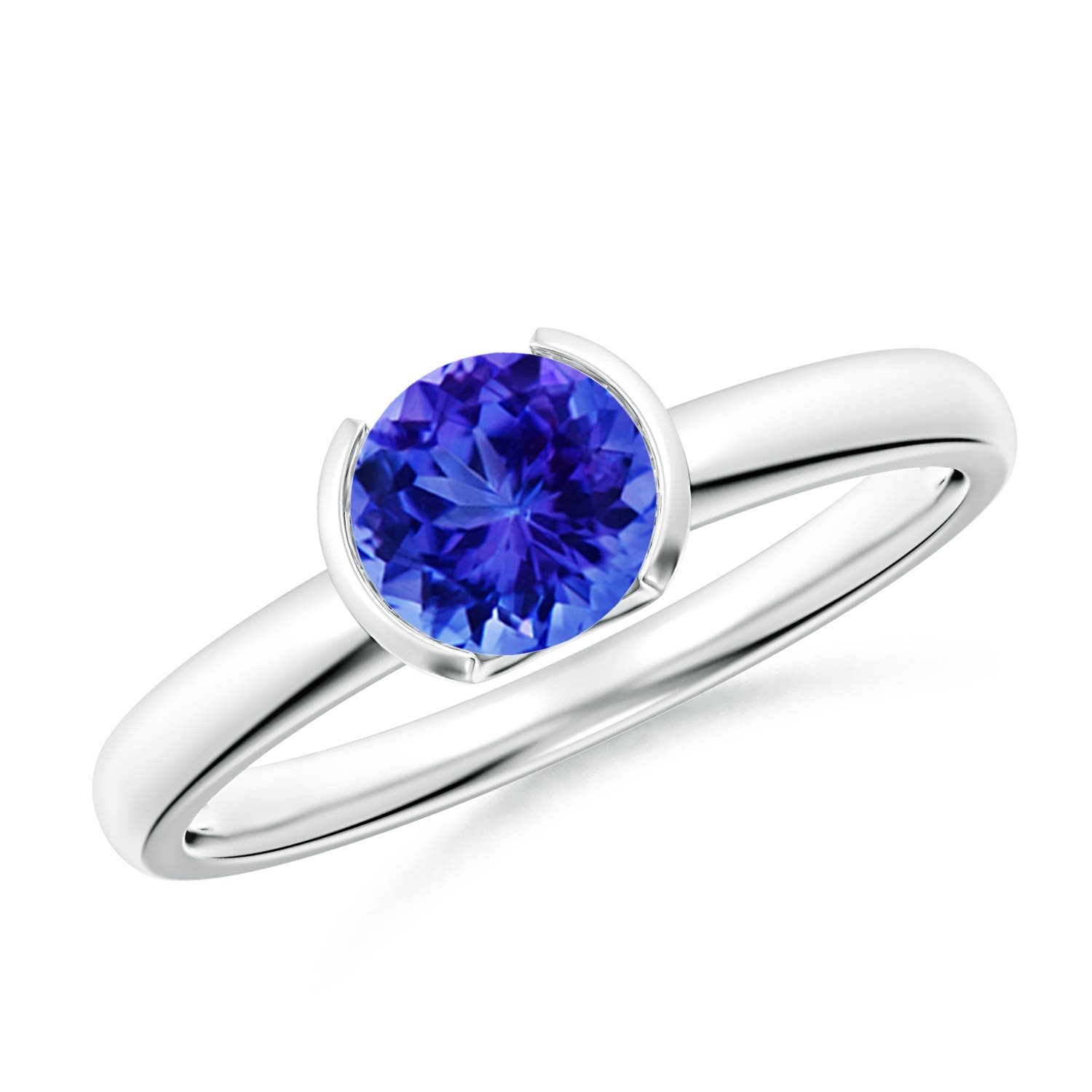 AAA - Tanzanite / 0.9 CT / 14 KT White Gold