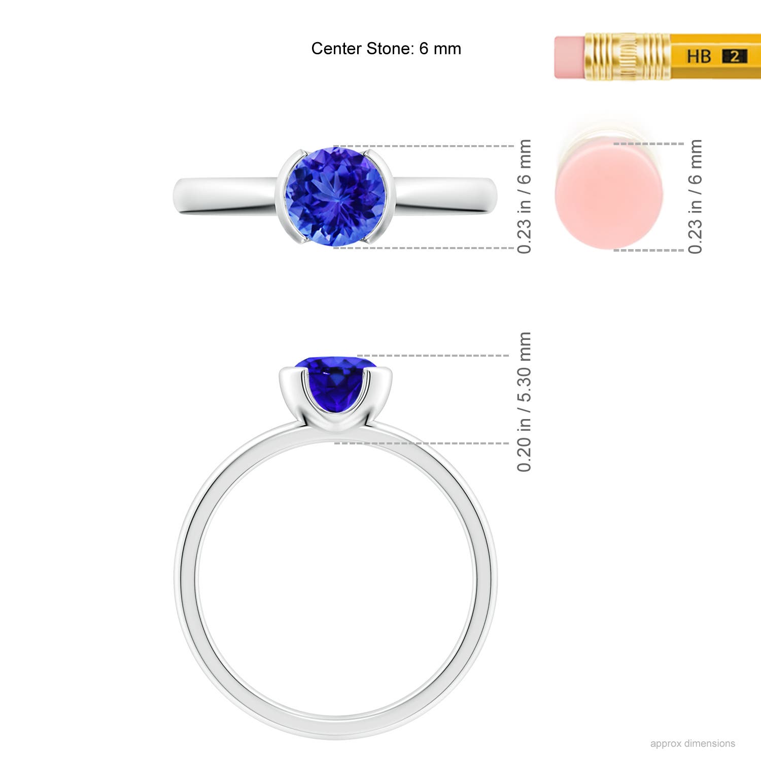 AAA - Tanzanite / 0.9 CT / 14 KT White Gold