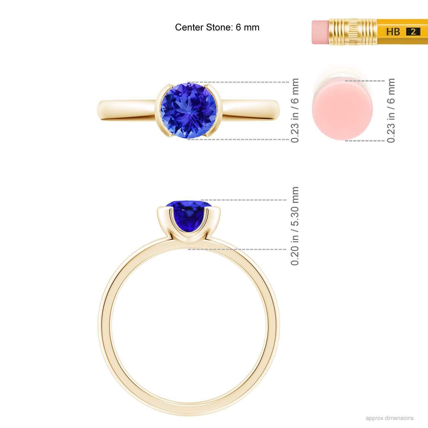 AAA - Tanzanite / 0.9 CT / 14 KT Yellow Gold