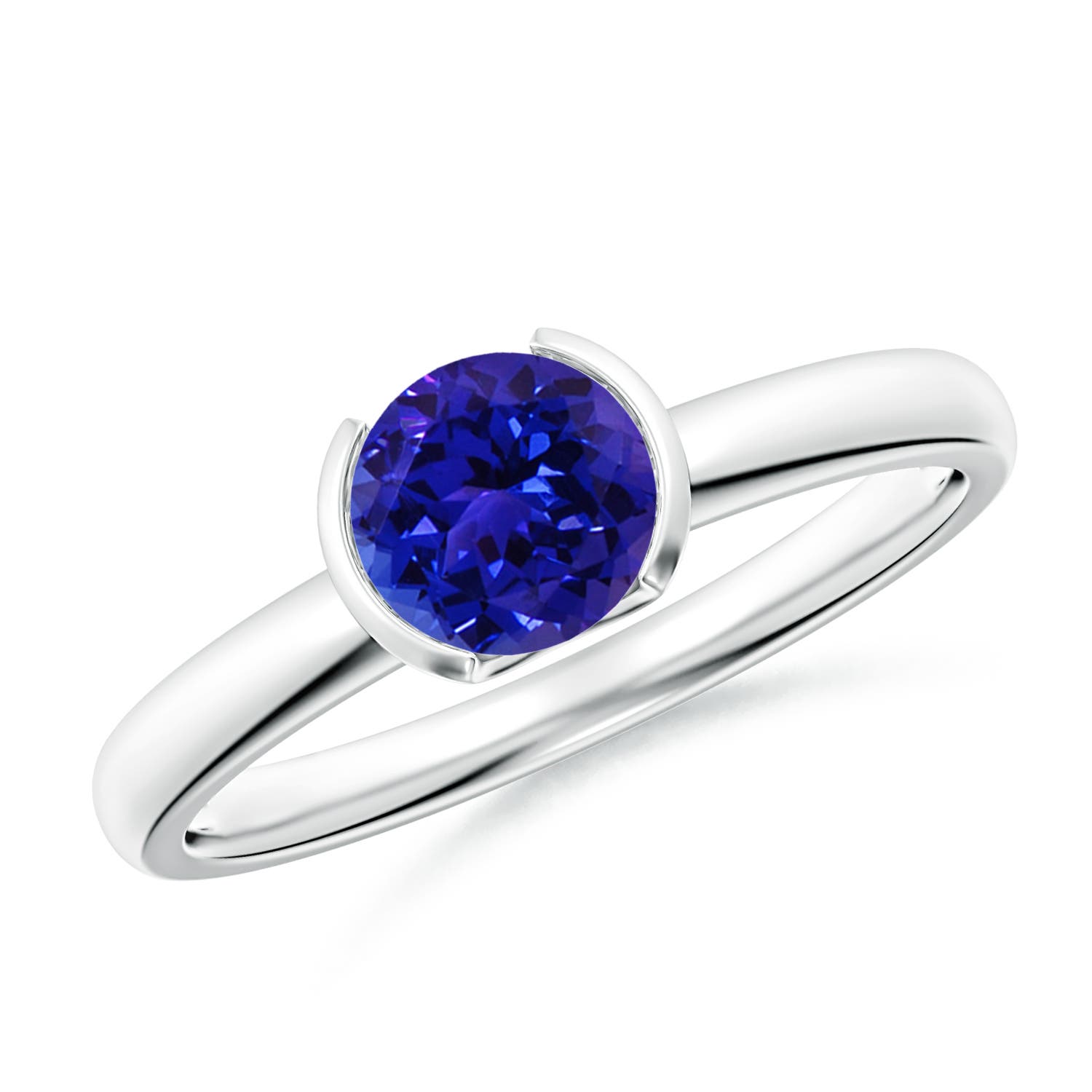 AAAA - Tanzanite / 0.9 CT / 14 KT White Gold