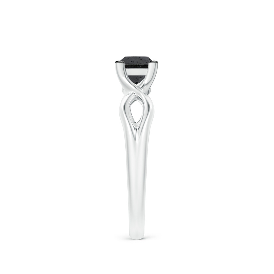 4.5mm A Princess-Cut Solitaire Black Diamond Crossover Ring in P950 Platinum side-2