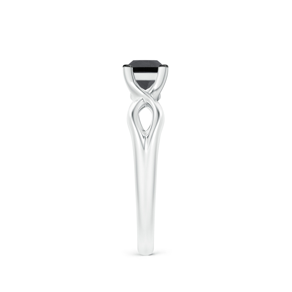 4.5mm AA Princess-Cut Solitaire Black Diamond Crossover Ring in P950 Platinum side-2