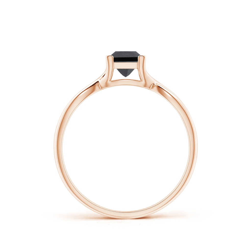 4.5mm AA Princess-Cut Solitaire Black Diamond Crossover Ring in Rose Gold - side_1