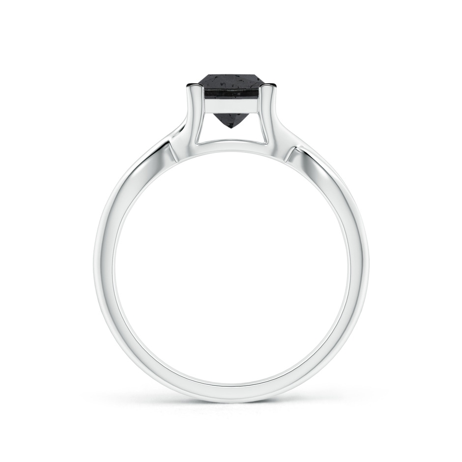 5.5mm A Princess-Cut Solitaire Black Diamond Crossover Ring in P950 Platinum side-1
