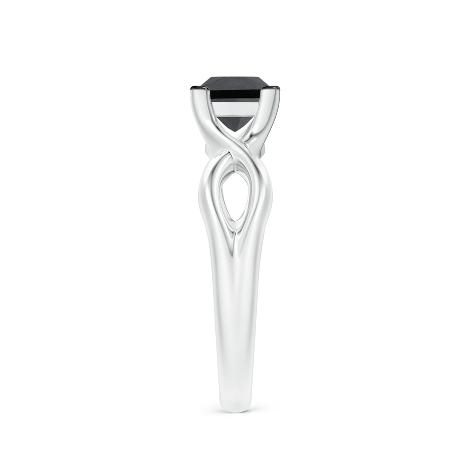 5.5mm AA Princess-Cut Solitaire Black Diamond Crossover Ring in P950 Platinum side-2
