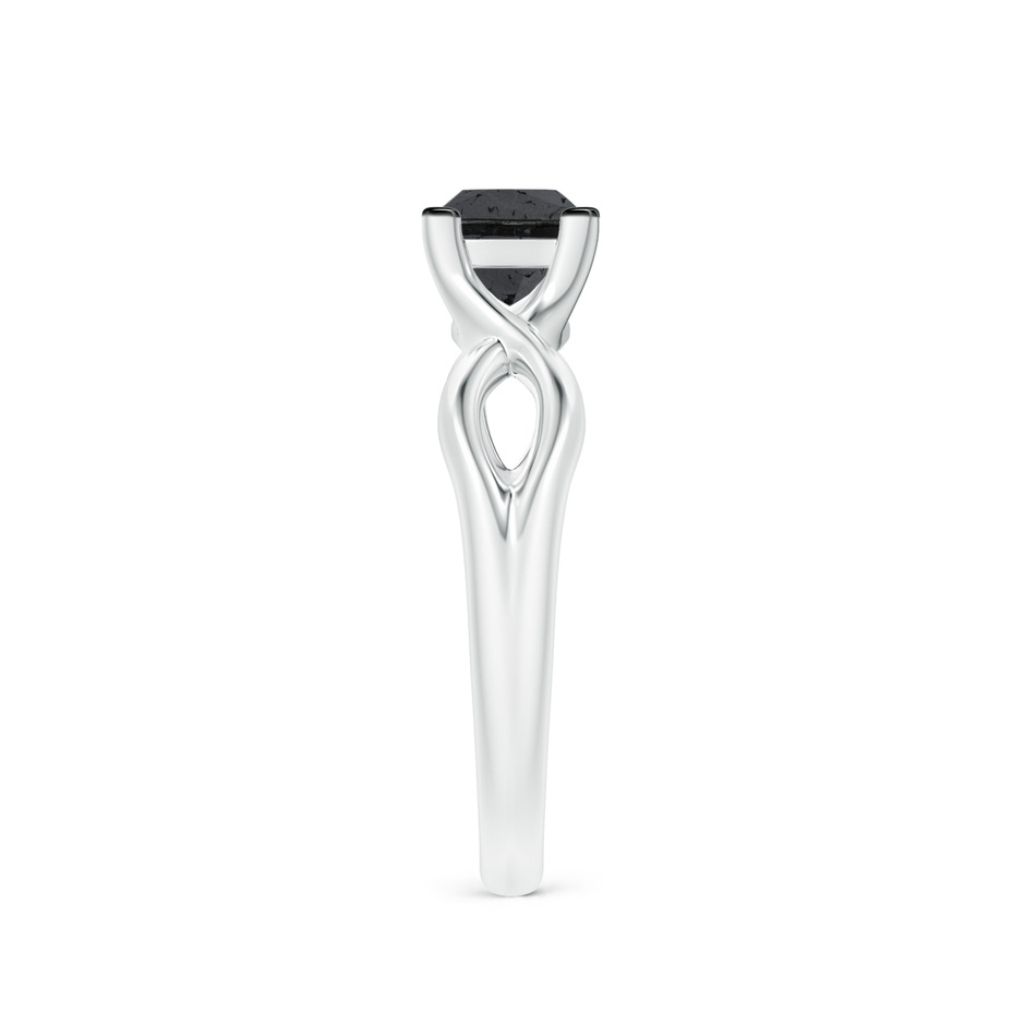5mm A Princess-Cut Solitaire Black Diamond Crossover Ring in P950 Platinum side-2