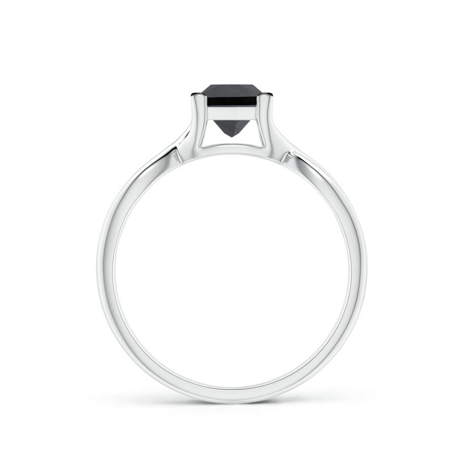 5mm AA Princess-Cut Solitaire Black Diamond Crossover Ring in P950 Platinum side-1