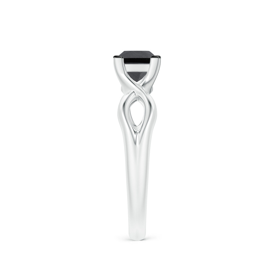 5mm AA Princess-Cut Solitaire Black Diamond Crossover Ring in P950 Platinum side-2