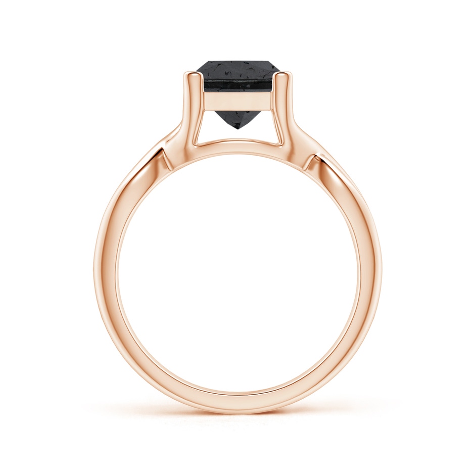 7mm A Princess-Cut Solitaire Black Diamond Crossover Ring in Rose Gold side-1