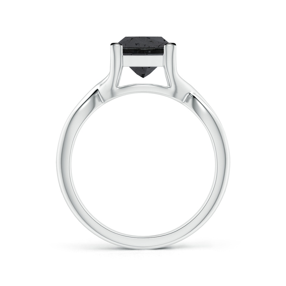 7mm A Princess-Cut Solitaire Black Diamond Crossover Ring in White Gold side-1