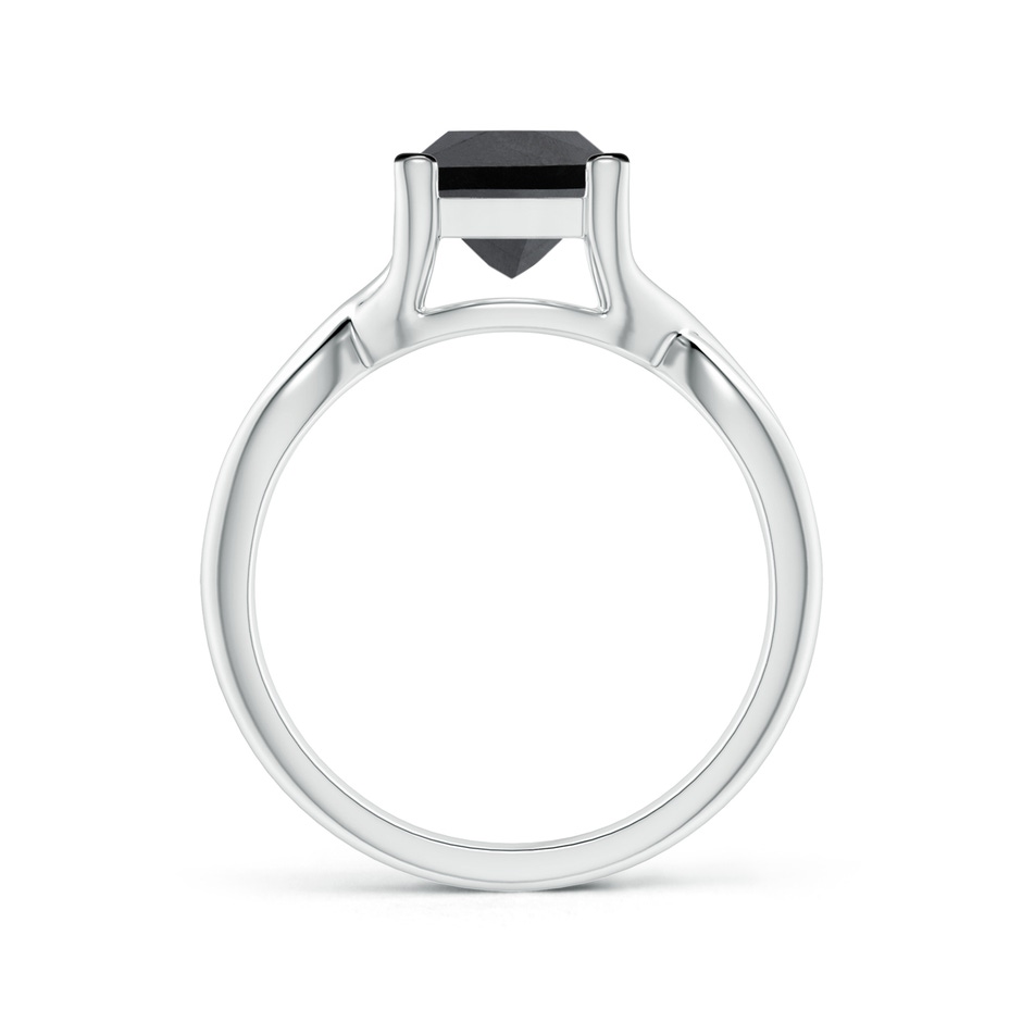 7mm AA Princess-Cut Solitaire Black Diamond Crossover Ring in White Gold side-1