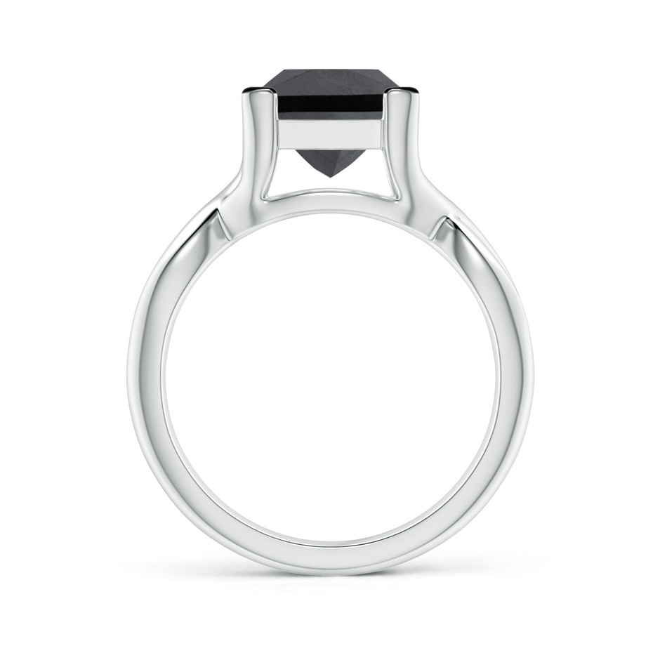 8mm AA Princess-Cut Solitaire Black Diamond Crossover Ring in P950 Platinum side-1