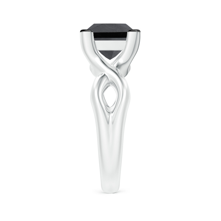 8mm AA Princess-Cut Solitaire Black Diamond Crossover Ring in P950 Platinum side-2