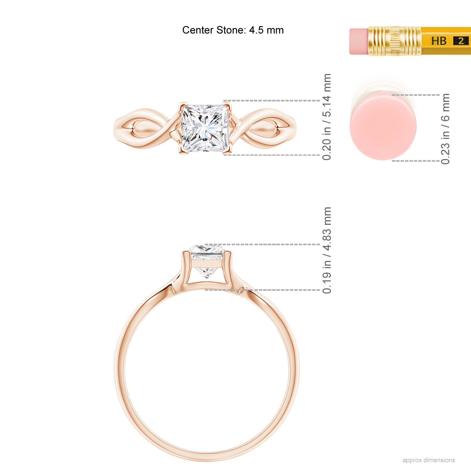 G, VS2 / 0.52 CT / 14 KT Rose Gold