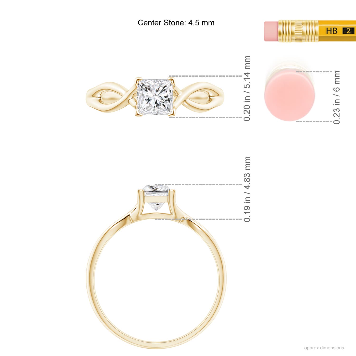 H, SI2 / 0.52 CT / 14 KT Yellow Gold