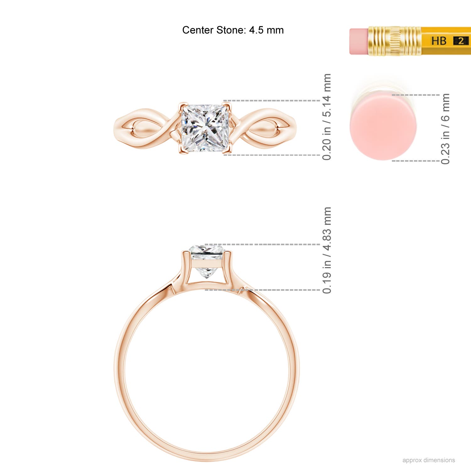 I-J, I1-I2 / 0.52 CT / 14 KT Rose Gold