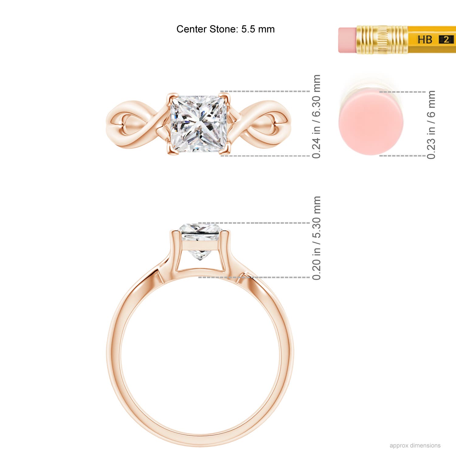 I-J, I1-I2 / 1.05 CT / 14 KT Rose Gold