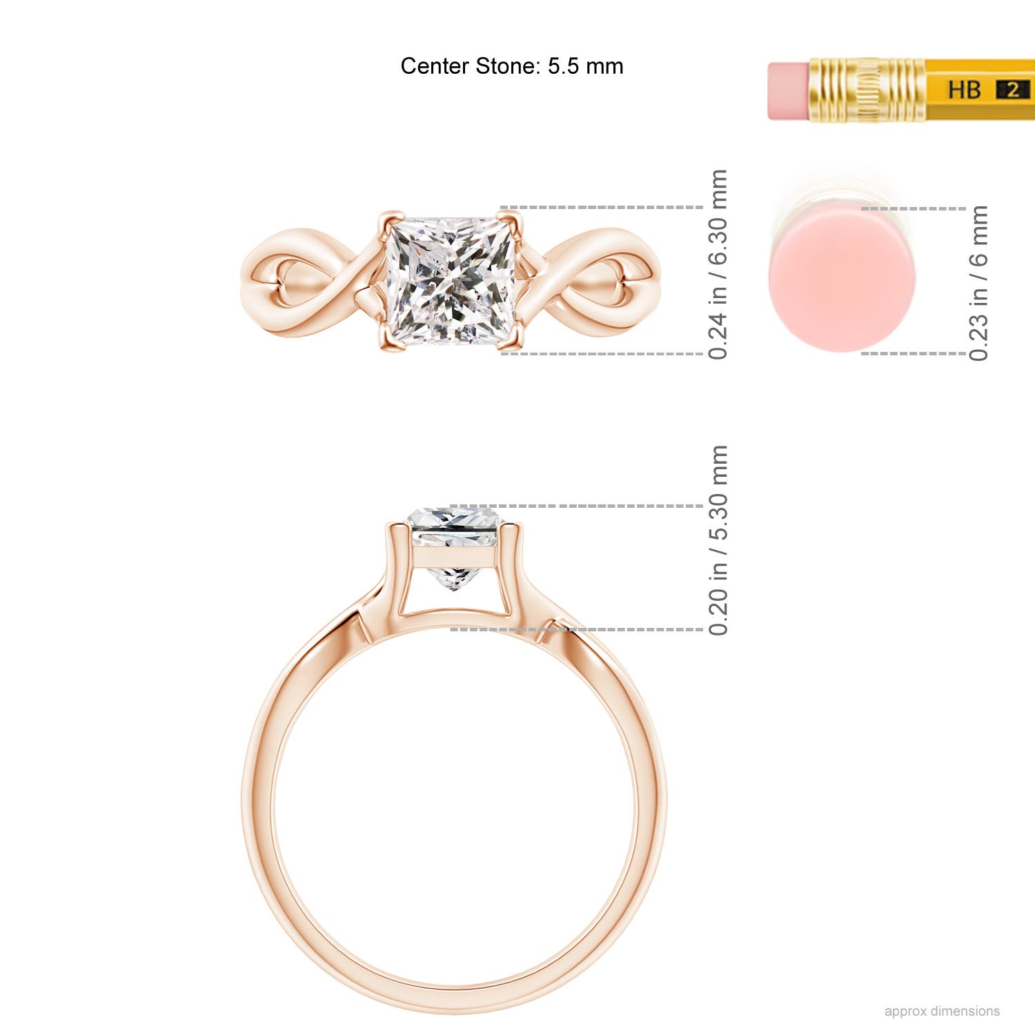 K, I3 / 1.05 CT / 14 KT Rose Gold