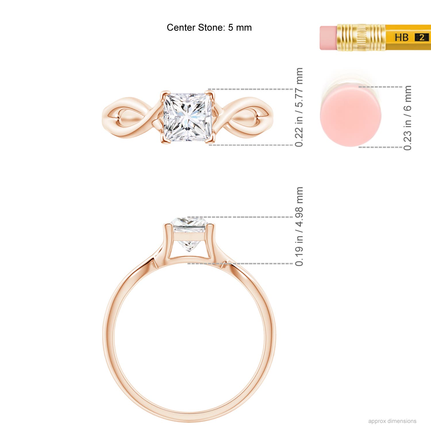 G, VS2 / 0.7 CT / 14 KT Rose Gold