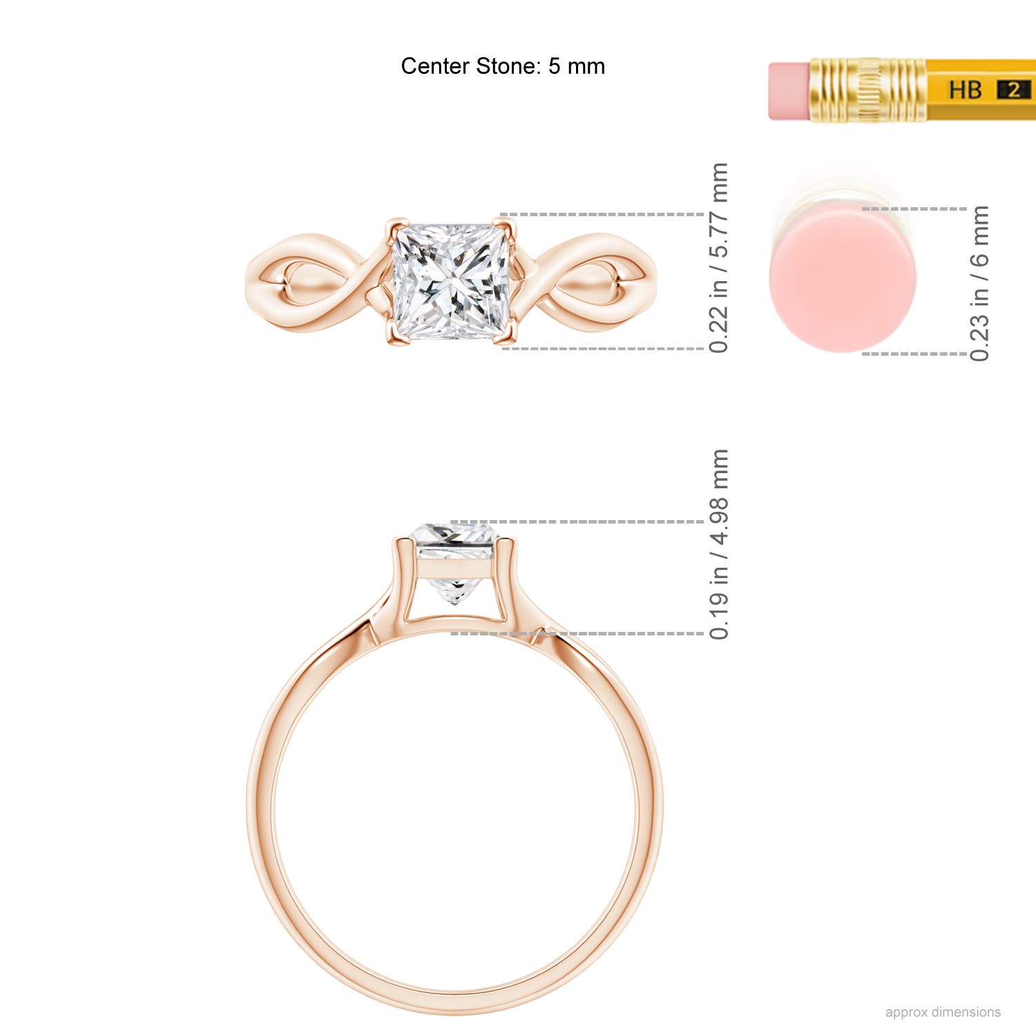 H, SI2 / 0.7 CT / 14 KT Rose Gold