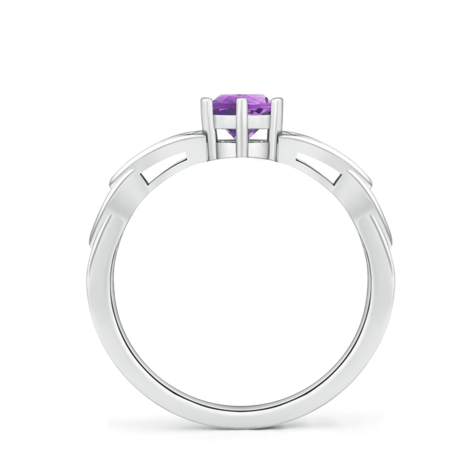 5mm A Solitaire Round Amethyst Celtic Knot Ring in P950 Platinum side-1